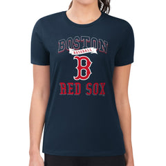 Boston Red Sox G-III 4Her by Carl Banks Women's Super-Slim Fit Lightweight Team Logo Graphic T-Shirt - Navy T-shirts