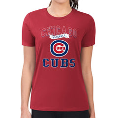 Chicago Cubs G-III 4Her by Carl Banks Women's Super-Slim Fit Lightweight Team Logo Graphic T-Shirt - Red T-shirts
