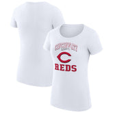 Cincinnati Reds G-III 4Her by Carl Banks Women's Super-Slim Fit Lightweight Team Logo Graphic T-Shirt - White T-shirts