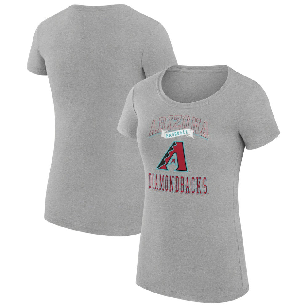 Arizona Diamondbacks G-III 4Her by Carl Banks Women's Super-Slim Fit Lightweight Team Logo Graphic T-Shirt - Heather Gray T-shirts