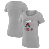 Arizona Diamondbacks G-III 4Her by Carl Banks Women's Super-Slim Fit Lightweight Team Logo Graphic T-Shirt - Heather Gray T-shirts