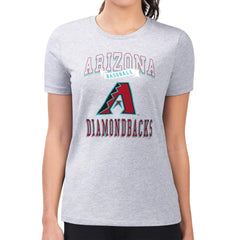 Arizona Diamondbacks G-III 4Her by Carl Banks Women's Super-Slim Fit Lightweight Team Logo Graphic T-Shirt - Heather Gray T-shirts