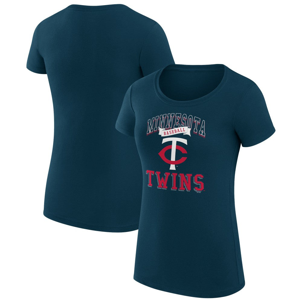 Minnesota Twins G-III 4Her by Carl Banks Women's Super-Slim Fit Lightweight Team Logo Graphic T-Shirt - Navy T-shirts