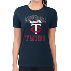 Minnesota Twins G-III 4Her by Carl Banks Women's Super-Slim Fit Lightweight Team Logo Graphic T-Shirt - Navy T-shirts