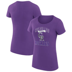 Colorado Rockies G-III 4Her by Carl Banks Women's Super-Slim Fit Lightweight Team Logo Graphic T-Shirt - Purple T-shirts