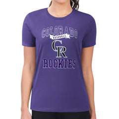 Colorado Rockies G-III 4Her by Carl Banks Women's Super-Slim Fit Lightweight Team Logo Graphic T-Shirt - Purple T-shirts