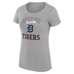 Detroit Tigers G-III 4Her by Carl Banks Women's Super-Slim Fit Lightweight Team Logo Graphic T-Shirt - Heather Gray T-shirts