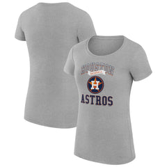 Houston Astros G-III 4Her by Carl Banks Women's Super-Slim Fit Lightweight Team Logo Graphic T-Shirt - Heather Gray T-shirts