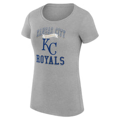 Kansas City Royals G-III 4Her by Carl Banks Women's Super-Slim Fit Lightweight Team Logo Graphic T-Shirt - Heather Gray T-shirts