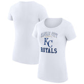 Kansas City Royals G-III 4Her by Carl Banks Women's Super-Slim Fit Lightweight Team Logo Graphic T-Shirt - White T-shirts