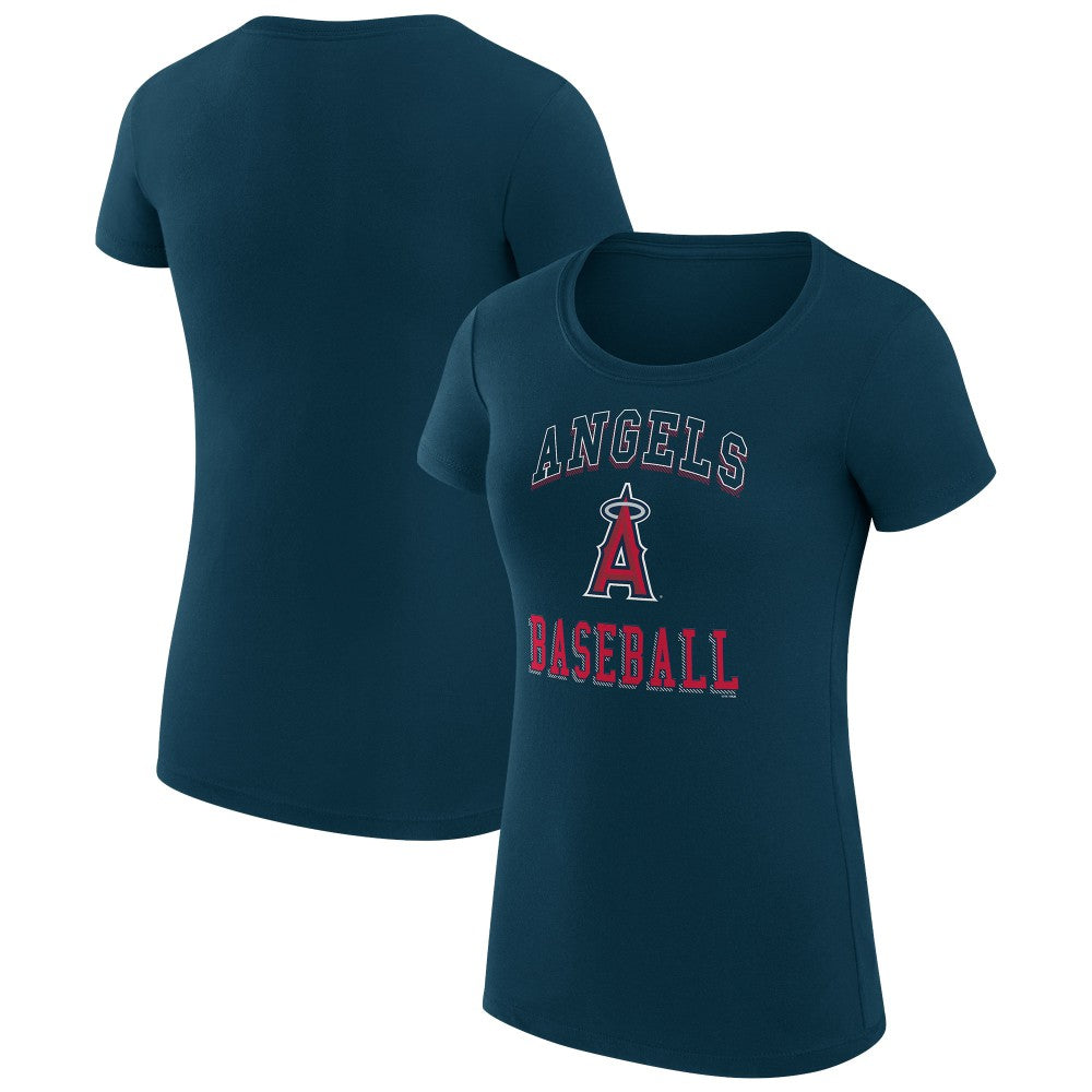 Los Angeles Angels G-III 4Her by Carl Banks Women's Super-Slim Fit Lightweight Team Logo Graphic T-Shirt - Navy T-shirts