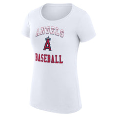 Los Angeles Angels G-III 4Her by Carl Banks Women's Super-Slim Fit Lightweight Team Logo Graphic T-Shirt - White T-shirts