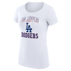 Los Angeles Dodgers G-III 4Her by Carl Banks Women's Super-Slim Fit Lightweight Team Logo Graphic T-Shirt - White T-shirts