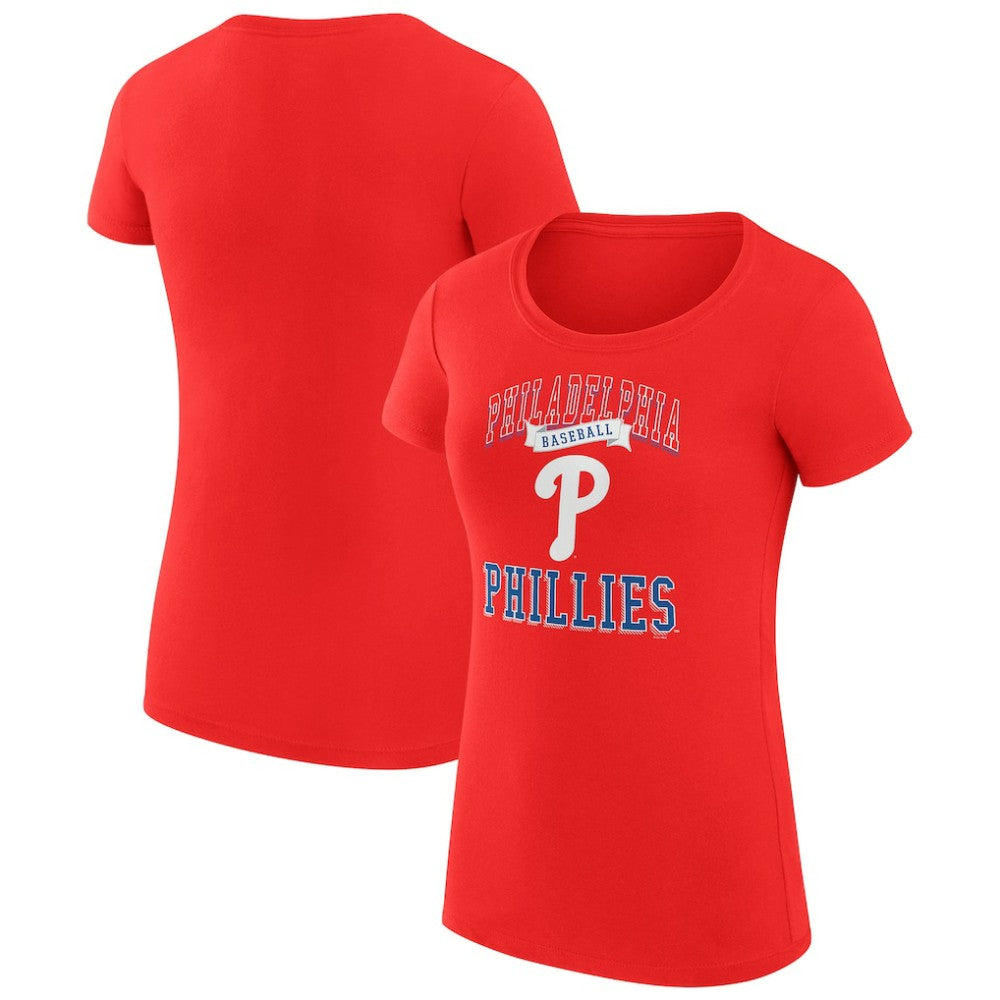 Philadelphia Phillies G-III 4Her by Carl Banks Women's Super-Slim Fit Lightweight Team Logo Graphic T-Shirt - Red T-shirts