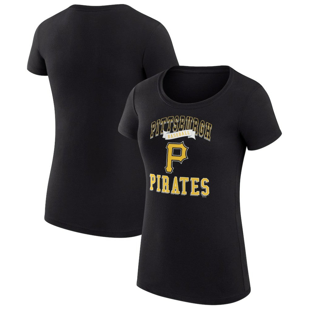 Pittsburgh Pirates G-III 4Her by Carl Banks Women's Super-Slim Fit Lightweight Team Logo Graphic T-Shirt - Black T-shirts