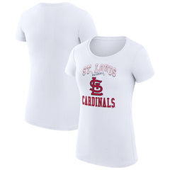St. Louis Cardinals G-III 4Her by Carl Banks Women's Super-Slim Fit Lightweight Team Logo Graphic T-Shirt - White T-shirts
