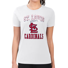 St. Louis Cardinals G-III 4Her by Carl Banks Women's Super-Slim Fit Lightweight Team Logo Graphic T-Shirt - White T-shirts