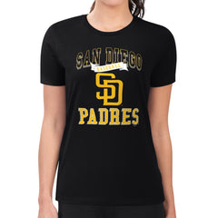 San Diego Padres G-III 4Her by Carl Banks Women's Super-Slim Fit Lightweight Team Logo Graphic T-Shirt - Black T-shirts