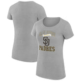 San Diego Padres G-III 4Her by Carl Banks Women's Super-Slim Fit Lightweight Team Logo Graphic T-Shirt - Heather Gray T-shirts
