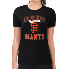 San Francisco Giants G-III 4Her by Carl Banks Women's Super-Slim Fit Lightweight Team Logo Graphic T-Shirt - Black T-shirts