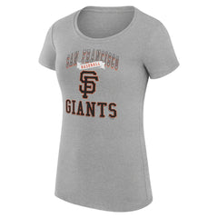 San Francisco Giants G-III 4Her by Carl Banks Women's Super-Slim Fit Lightweight Team Logo Graphic T-Shirt - Heather Gray T-shirts