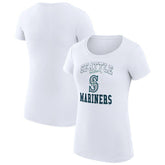 Seattle Mariners G-III 4Her by Carl Banks Women's Super-Slim Fit Lightweight Team Logo Graphic T-Shirt - White T-shirts