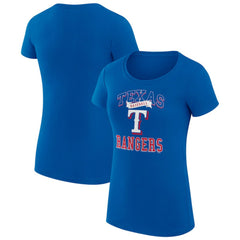 Texas Rangers G-III 4Her by Carl Banks Women's Super-Slim Fit Lightweight Team Logo Graphic T-Shirt - Royal T-shirts