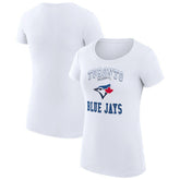 Toronto Blue Jays G-III 4Her by Carl Banks Women's Super-Slim Fit Lightweight Team Logo Graphic T-Shirt - White T-shirts