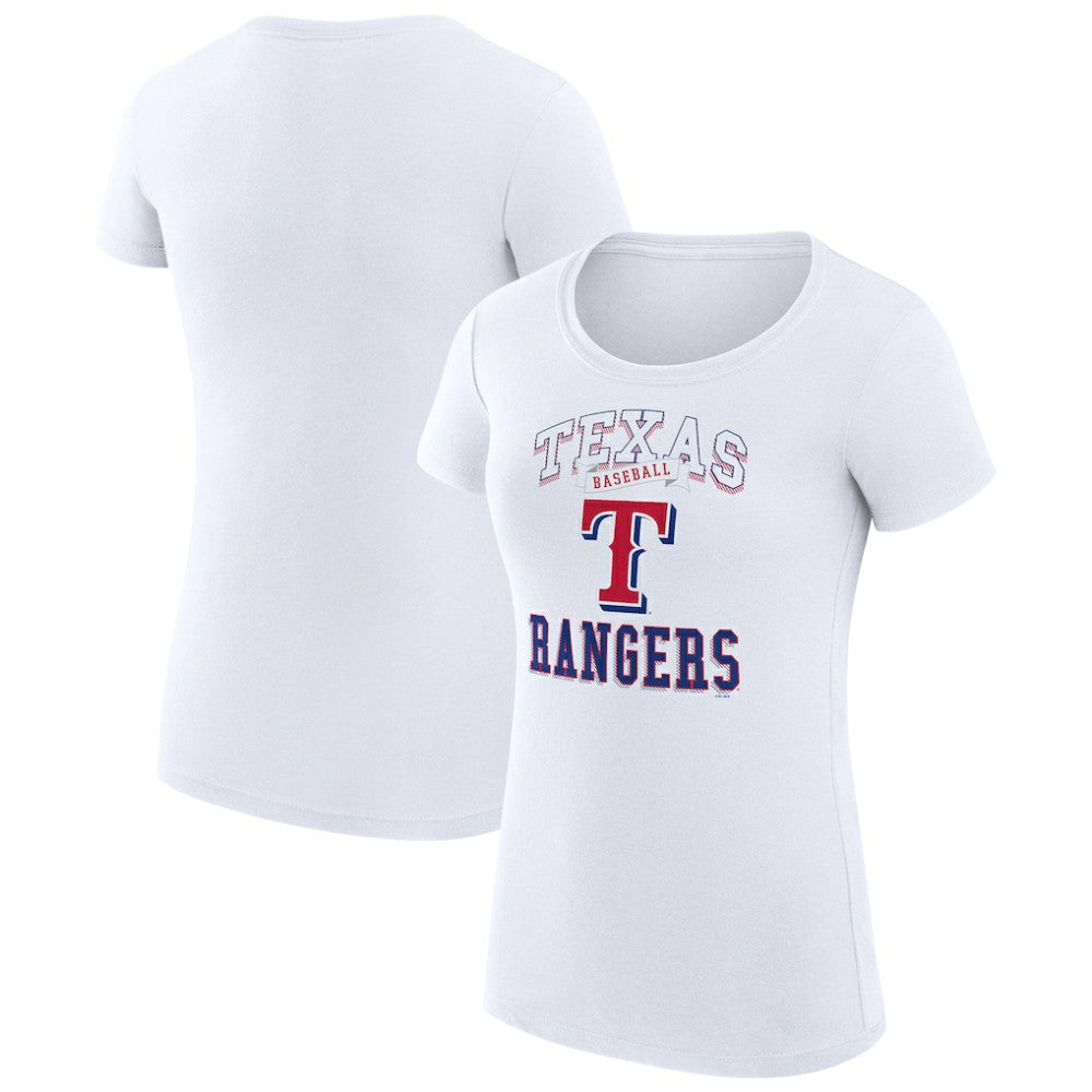 Texas Rangers G-III 4Her by Carl Banks Women's Super-Slim Fit Lightweight Team Logo Graphic T-Shirt - White T-shirts
