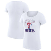 Texas Rangers G-III 4Her by Carl Banks Women's Super-Slim Fit Lightweight Team Logo Graphic T-Shirt - White T-shirts