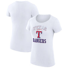 Texas Rangers G-III 4Her by Carl Banks Women's Super-Slim Fit Lightweight Team Logo Graphic T-Shirt - White T-shirts