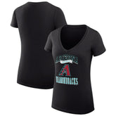 Arizona Diamondbacks G-III 4Her by Carl Banks Women's Super-Slim Fit Lightweight Team Logo Graphic V-Neck T-Shirt - Black T-shirts