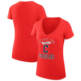 Cleveland Guardians G-III 4Her by Carl Banks Women's Super-Slim Fit Lightweight Team Logo Graphic V-Neck T-Shirt - Red T-shirts