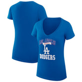 Los Angeles Dodgers G-III 4Her by Carl Banks Women's Super-Slim Fit Lightweight Team Logo Graphic V-Neck T-Shirt - Royal T-shirts