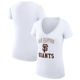 San Francisco Giants G-III 4Her by Carl Banks Women's Super-Slim Fit Lightweight Team Logo Graphic V-Neck T-Shirt - White T-shirts