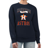 Houston Astros G-III 4Her by Carl Banks Women's Team Logo Graphic Tri-Blend Fleece Pullover Sweatshirt - Navy Pullover