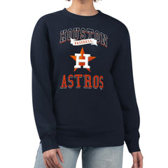 Houston Astros G-III 4Her by Carl Banks Women's Team Logo Graphic Tri-Blend Fleece Pullover Sweatshirt - Navy Pullover