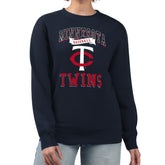 Minnesota Twins G-III 4Her by Carl Banks Women's Team Logo Graphic Tri-Blend Fleece Pullover Sweatshirt - Navy Pullover