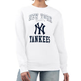 New York Yankees G-III 4Her by Carl Banks Women's Team Logo Graphic Tri-Blend Fleece Pullover Sweatshirt - White Pullover