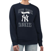New York Yankees G-III 4Her by Carl Banks Women's Team Logo Graphic Tri-Blend Fleece Pullover Sweatshirt - Navy Pullover