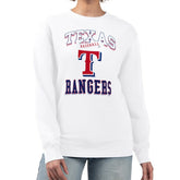 Texas Rangers G-III 4Her by Carl Banks Women's Team Logo Graphic Tri-Blend Fleece Pullover Sweatshirt - White Pullover
