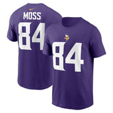 Randy Moss Minnesota Vikings Retired Player Name & Number T-Shirt Purple