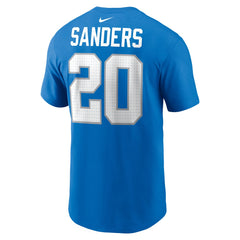 Barry Sanders Detroit Lions Retired Player Name & Number T-Shirt Blue
