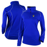 Milwaukee Brewers Columbia Women's Cooperstown Collection Shotgun 2.0 Omni-Wick Quarter-Zip Top - Royal Tops