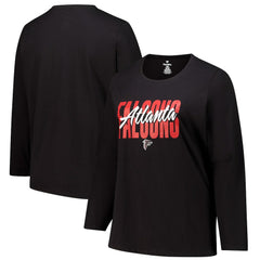 Atlanta Falcons Women's Long Sleeve Scoop Neck T-Shirt Black