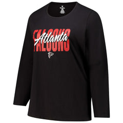 Atlanta Falcons Women's Long Sleeve Scoop Neck T-Shirt Black