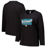 Jacksonville Jaguars Women's Long Sleeve Scoop Neck T-Shirt Black