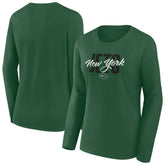 New York Jets Women's Long Sleeve Scoop Neck T-Shirt Green