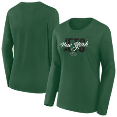 New York Jets Women's Long Sleeve Scoop Neck T-Shirt Green