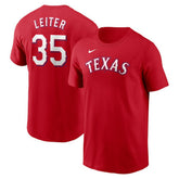 Jack Leiter Texas Rangers Nike Fuse Name & Number T-Shirt - Red T-shirts